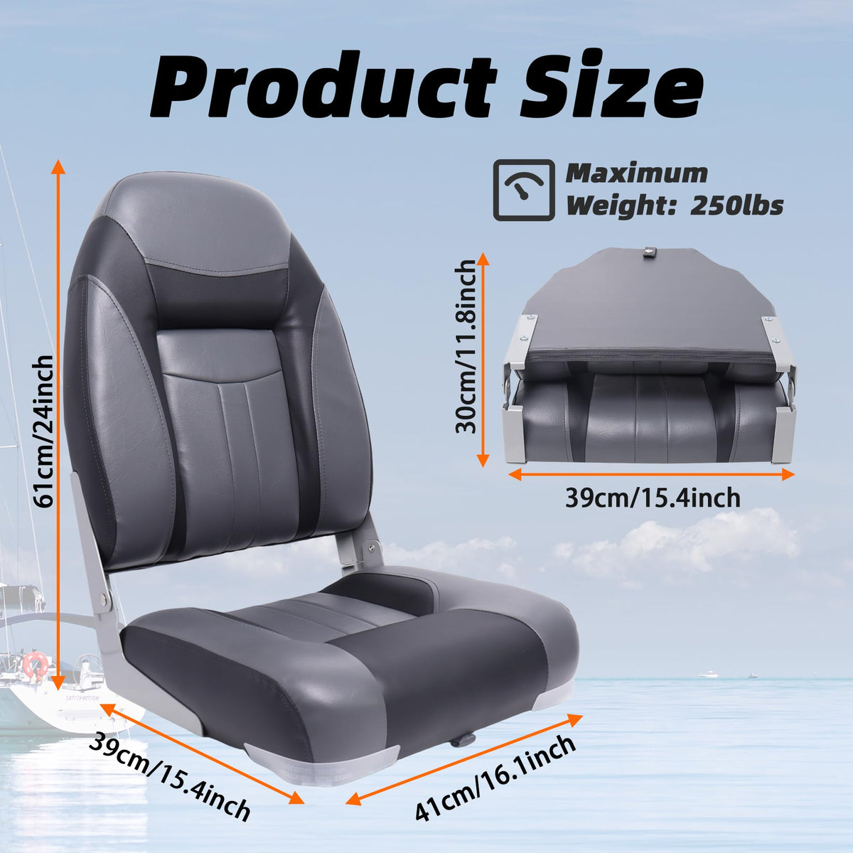 High Back Folding Boat Seat V83207