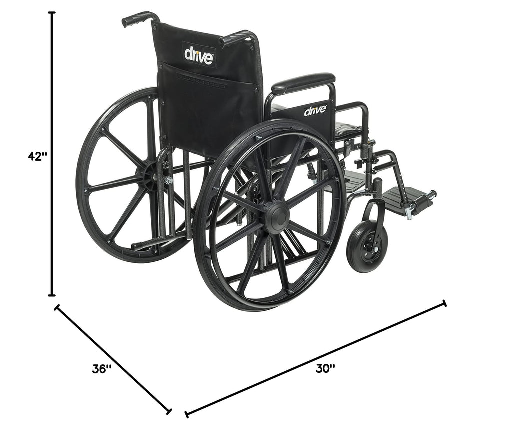 Black Bariatric Wheelchair with Elevating Leg Rests N689