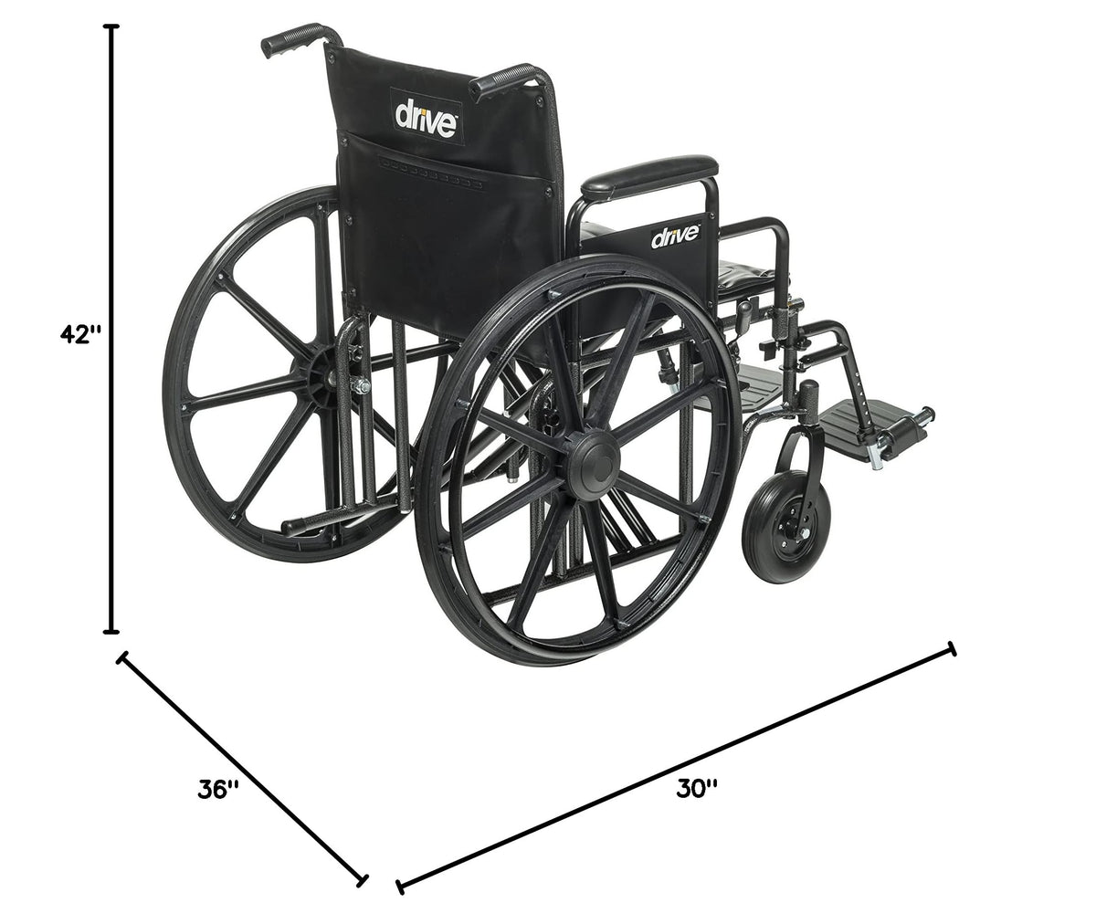 Black Bariatric Wheelchair with Elevating Leg Rests N689