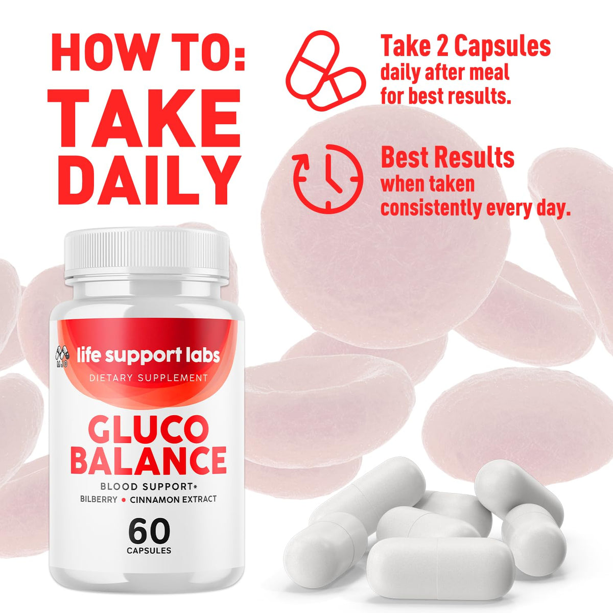 2 Pack 120 Capsules Blood Health Pills with Vitamins P5542