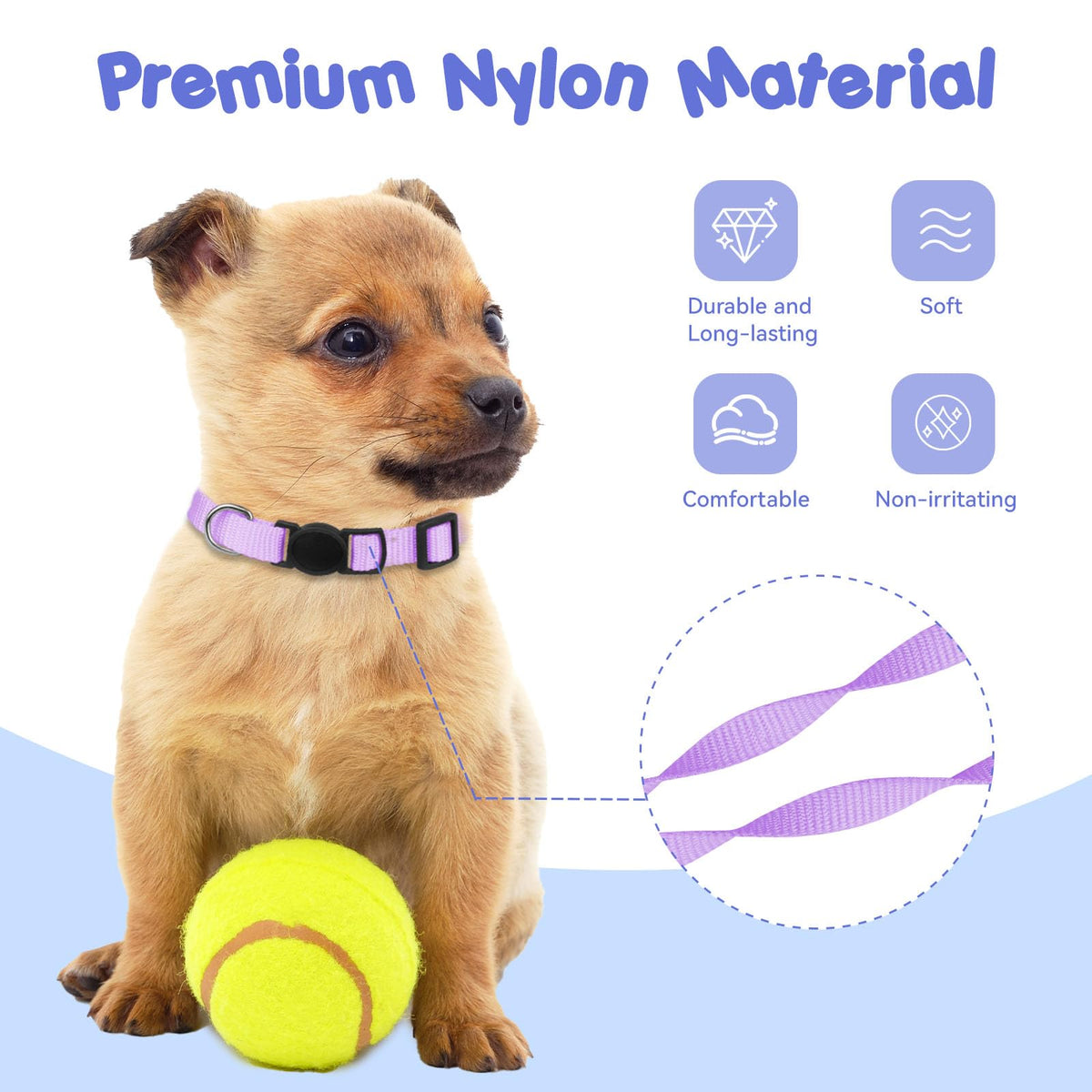 Soft Nylon Puppy Collars 12pcs L406683