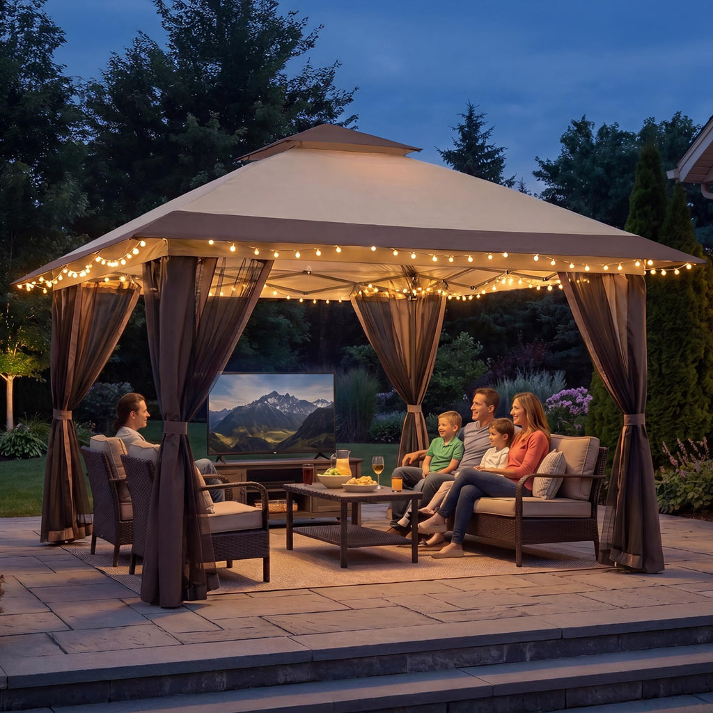 13x13 Pop Up Gazebo with Mosquito Netting Sidewall A563