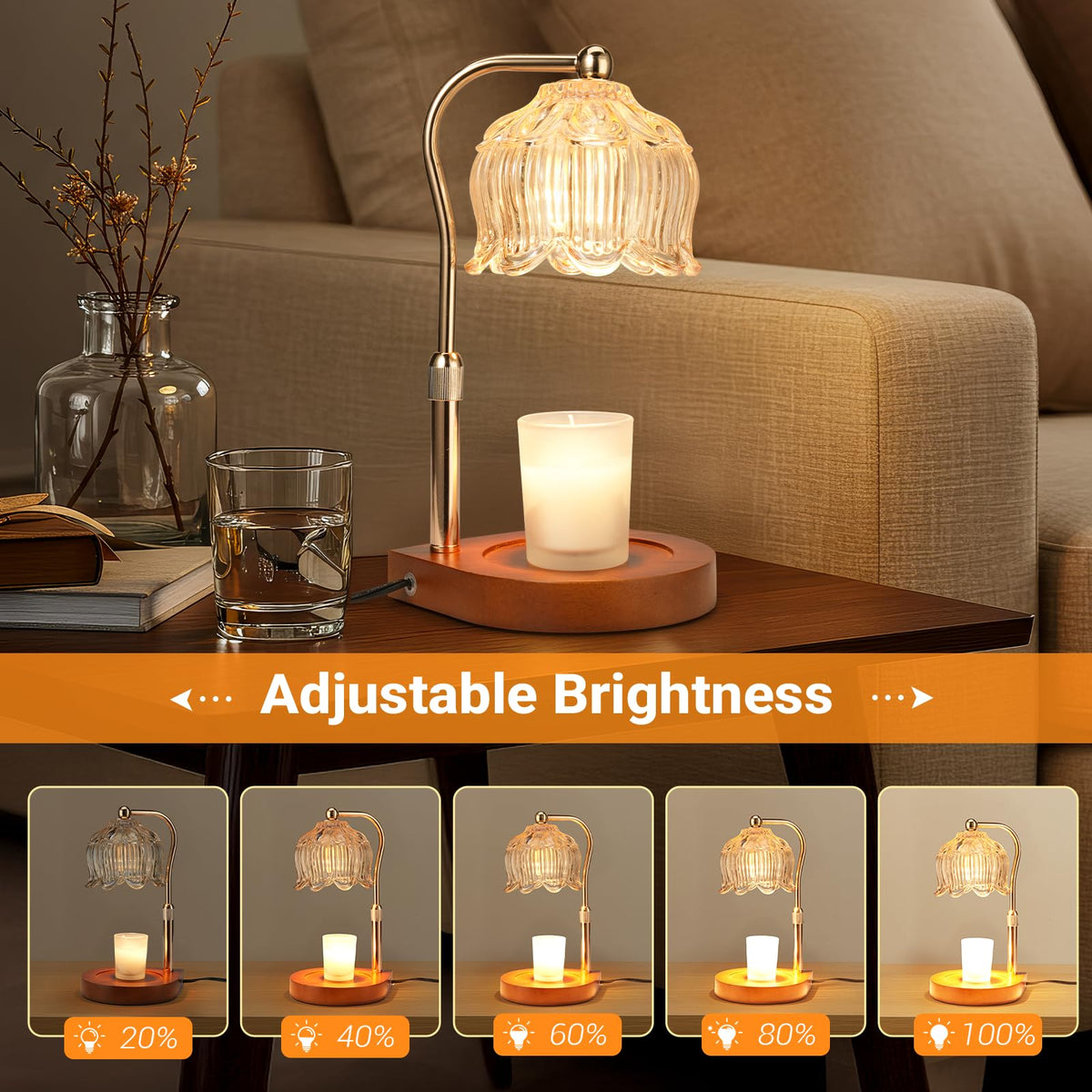 Candle Warmer Lamp with Timer and Dimmer Y552