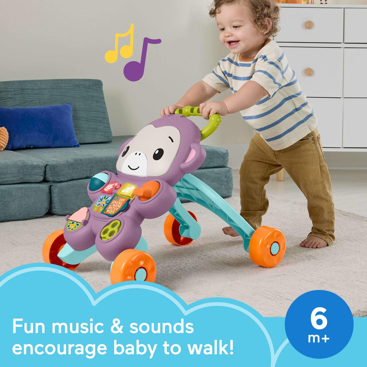 Purple Monkey Baby Walker with Music Lights & Activities G80636