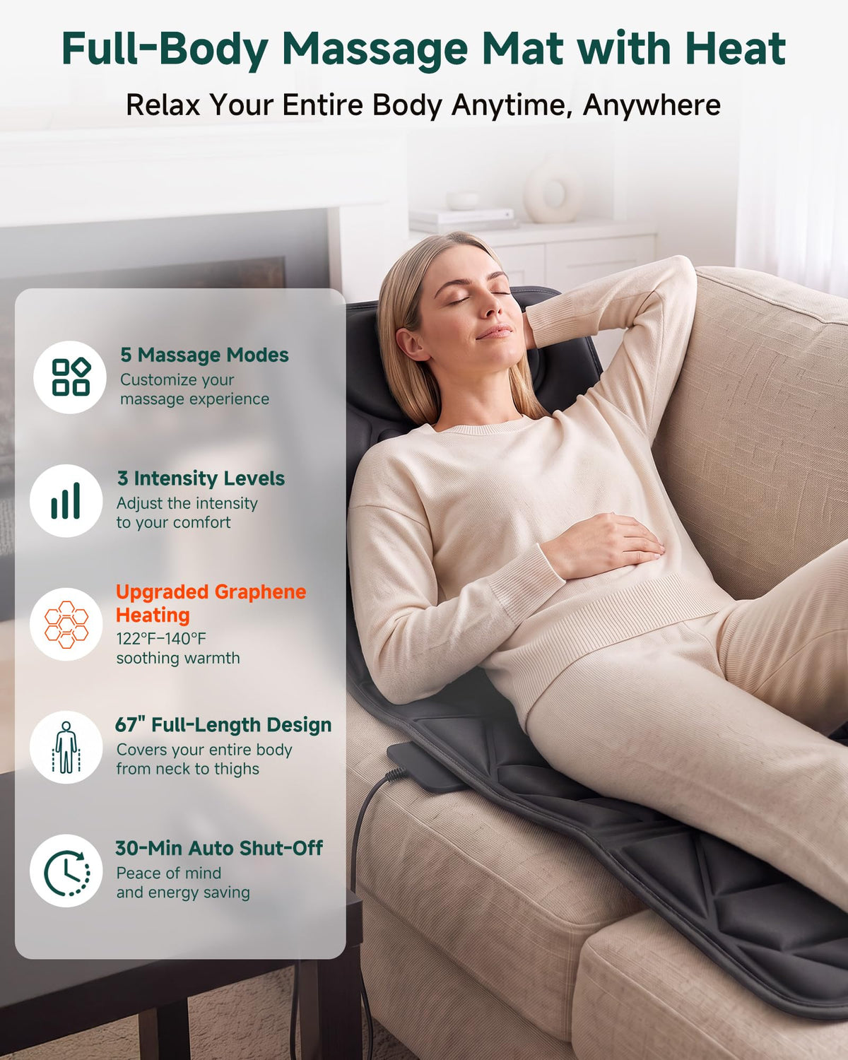 Full Body Massage Mat with Heat U500790