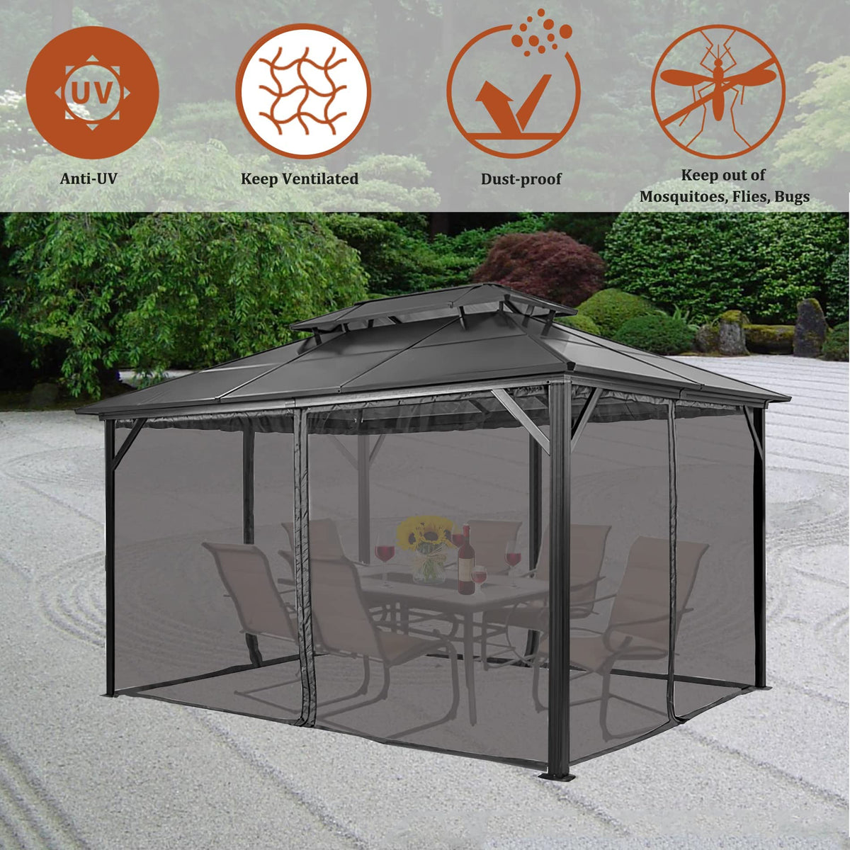 10x12 FT Black Mosquito Netting Z90853