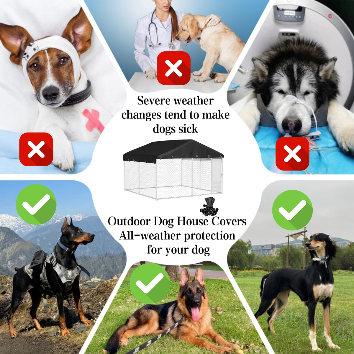 Waterproof Oxford Fabric Outdoor Kennel Cover S292687