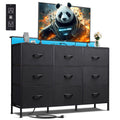 Black 9 Drawer Fabric Dresser U92380