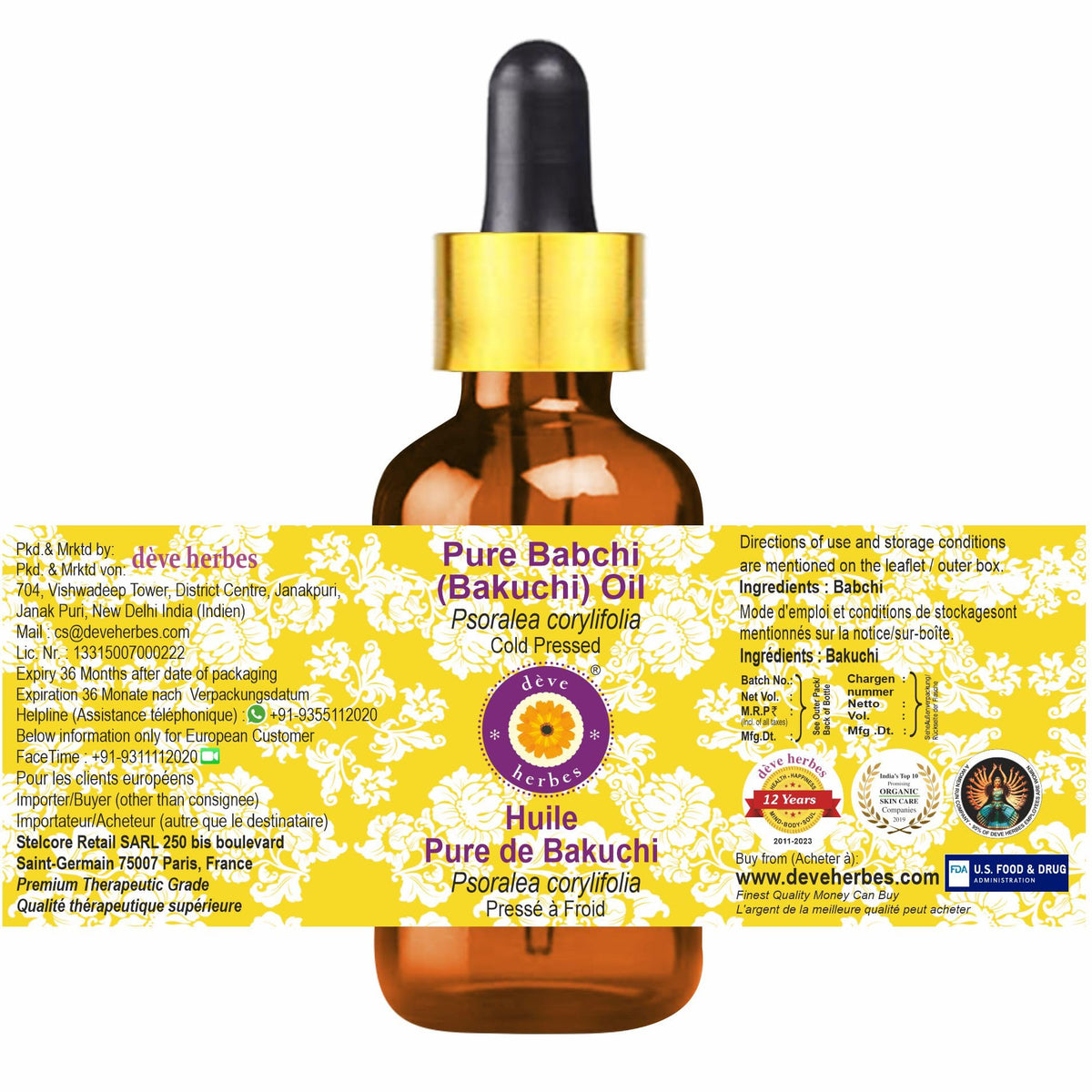 Babchi Oil with Glass Dropper 30ml Z325195