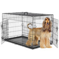 48-Inch Double Door Folding Metal Wire Dog Crate with Divider D8343