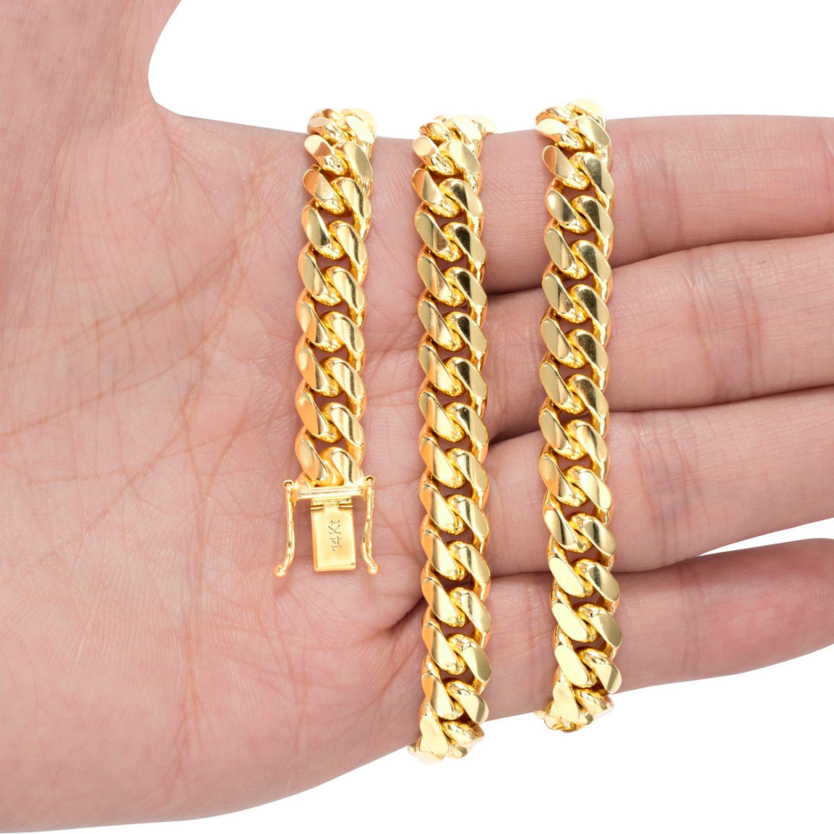 14k Yellow Gold Cuban Link Chain Necklace J4051