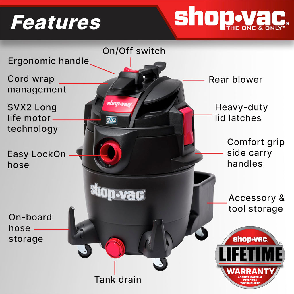 14-Gallon 5.5 Peak HP Wet/Dry Vac with Blower H469