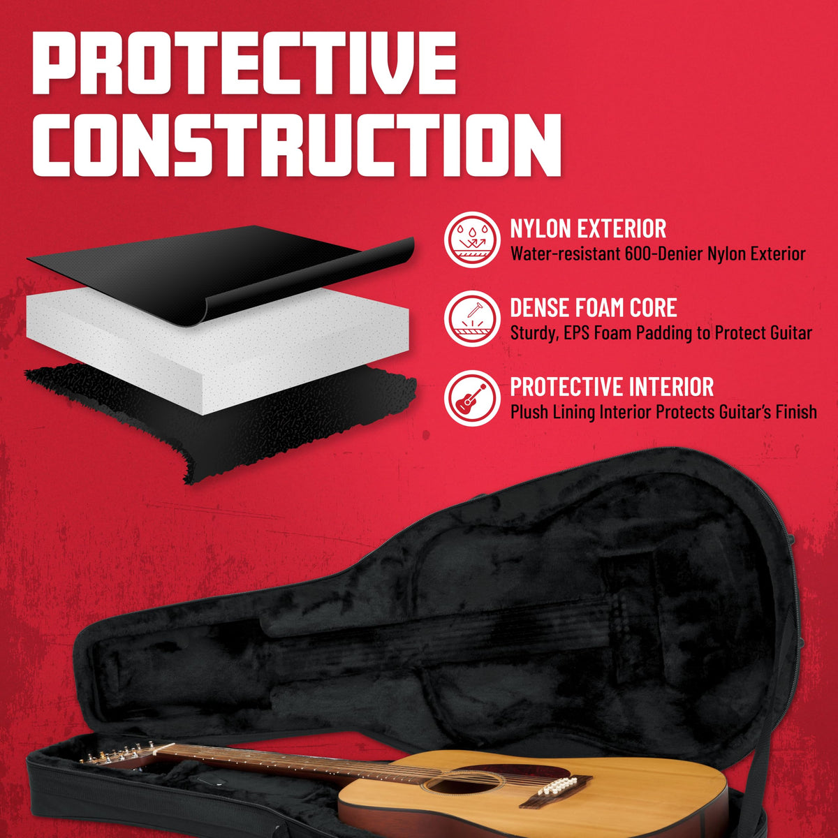 Lightweight Polyfoam Guitar Case I200626