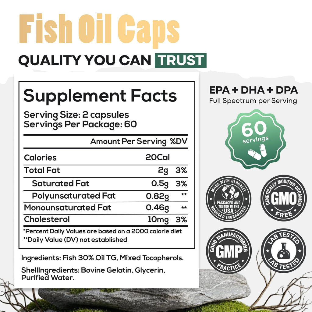 Fish Oil Omega 3 Supplements 120 Capsules V347240