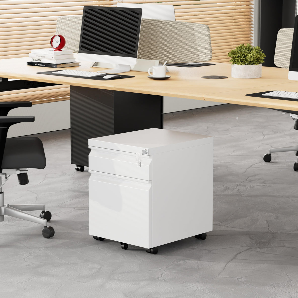 2 Drawer Metal Mobile File Cabinet with Lock T262