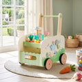 Wooden Baby Walker, 10-in-1 Activity Center Toys, Green T649
