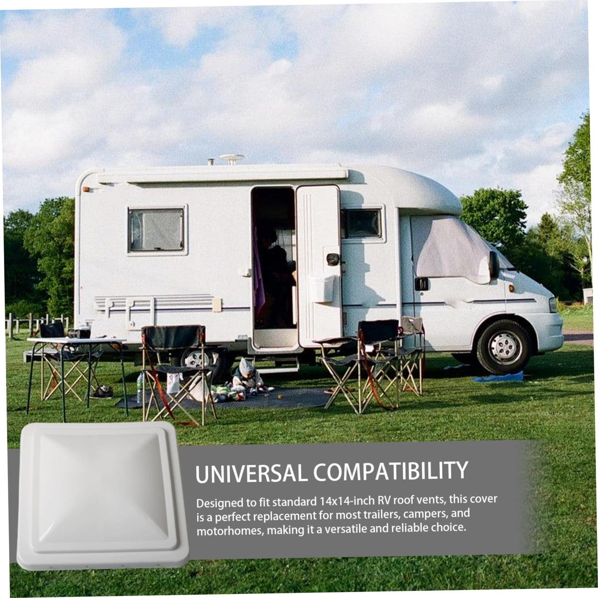 14 Inch White Weather-Resistant Plastic RV Vent Cover I9532