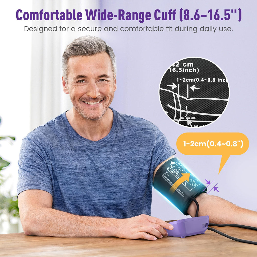 Upper Arm Blood Pressure Monitor 8.6-16.5 in Cuff Purple G883505