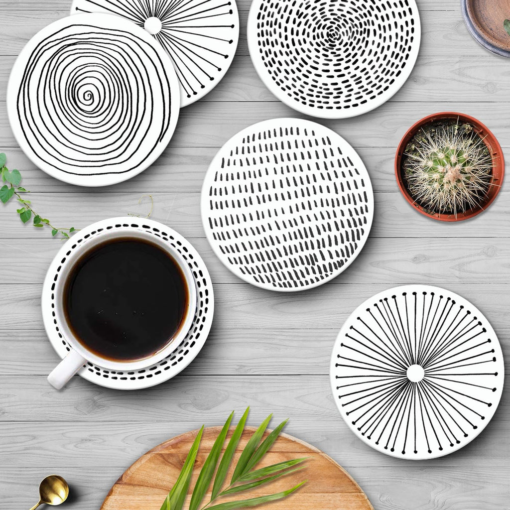 Set of 6 Ceramic Stone Coasters S107155