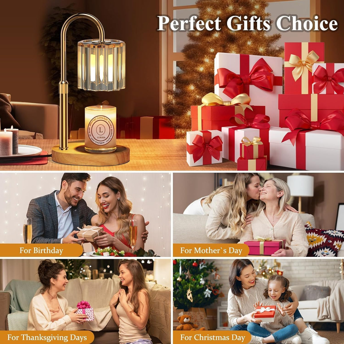 Candle Warmer Lamp with Timer and Dimmer J61404