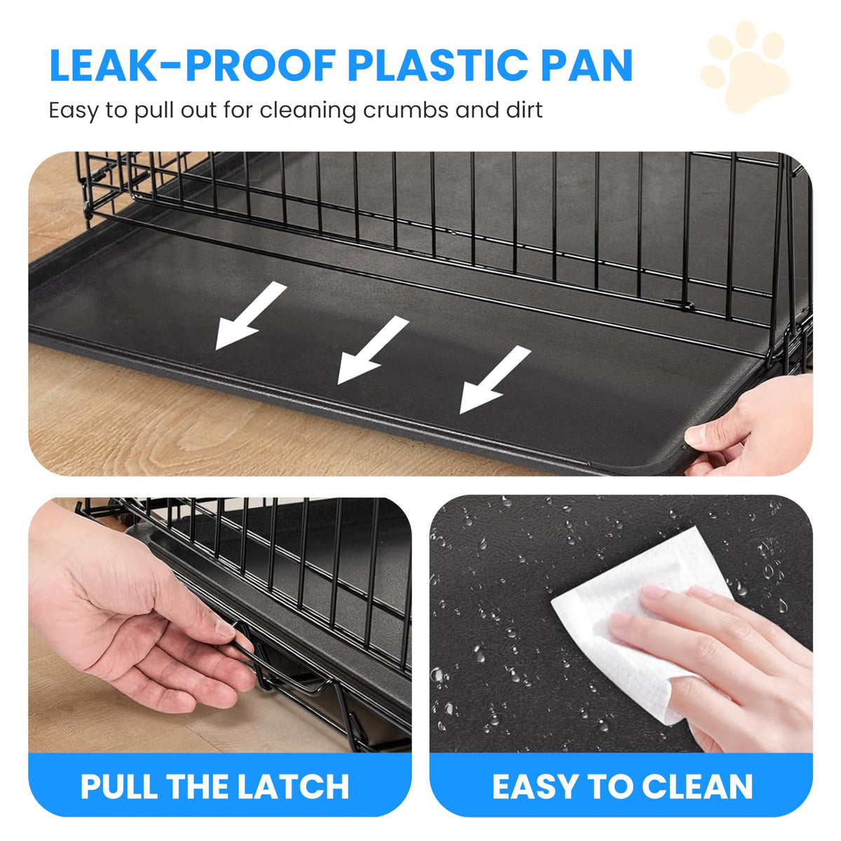 48-Inch Double Door Folding Metal Wire Dog Crate with Divider D8343