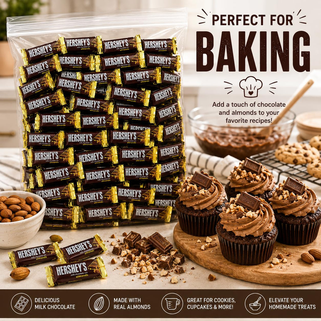 Milk Chocolate with Almonds Bars 50 Pieces Snack Size F926230