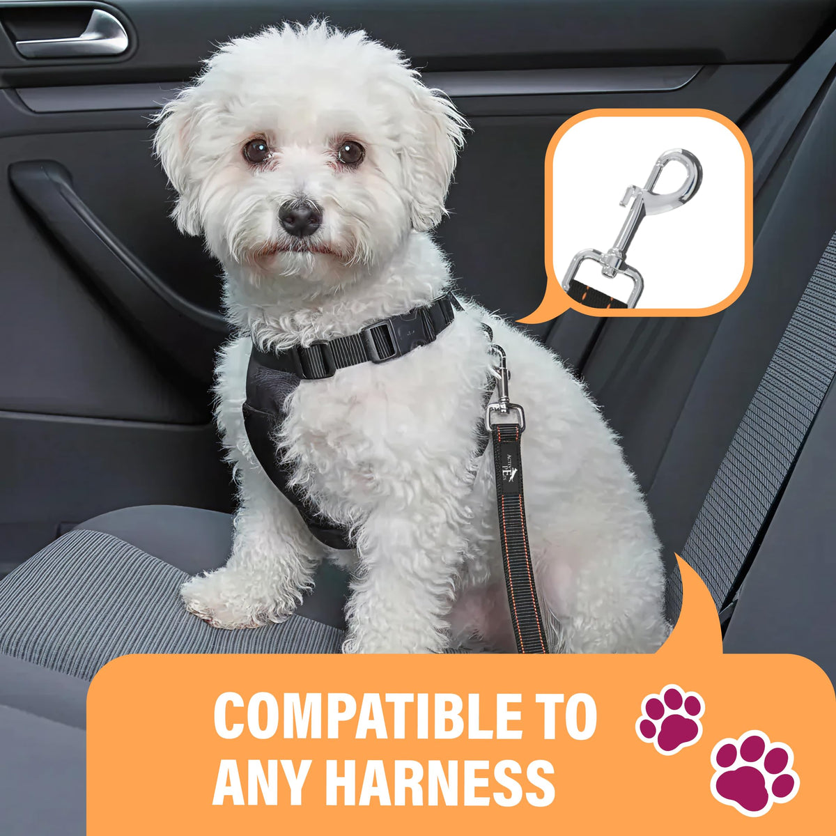 Black Adjustable Dog Car Seat Belt R4868