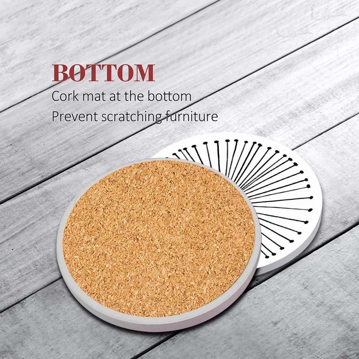 Set of 6 Ceramic Stone Coasters S107155