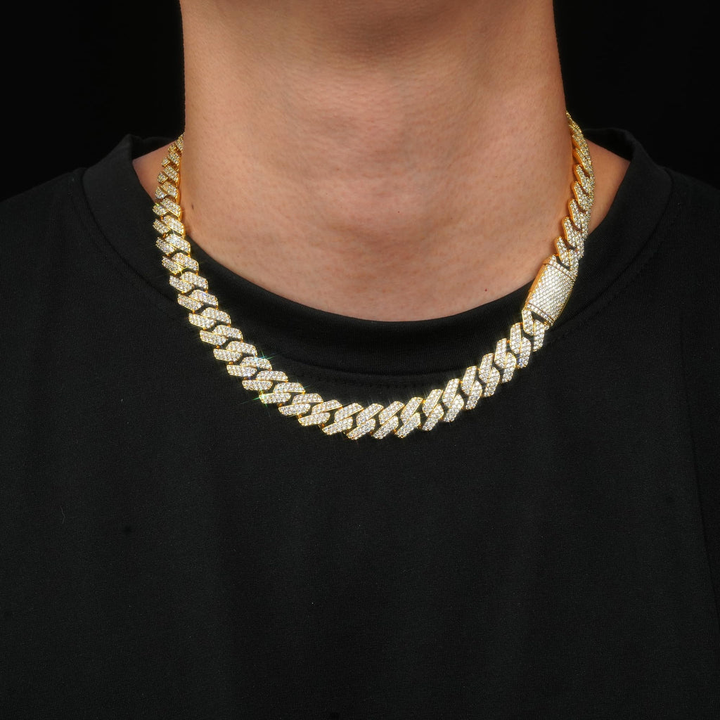 Miami Cuban Link Chain with 5A CZ 18K Gold Plated W332