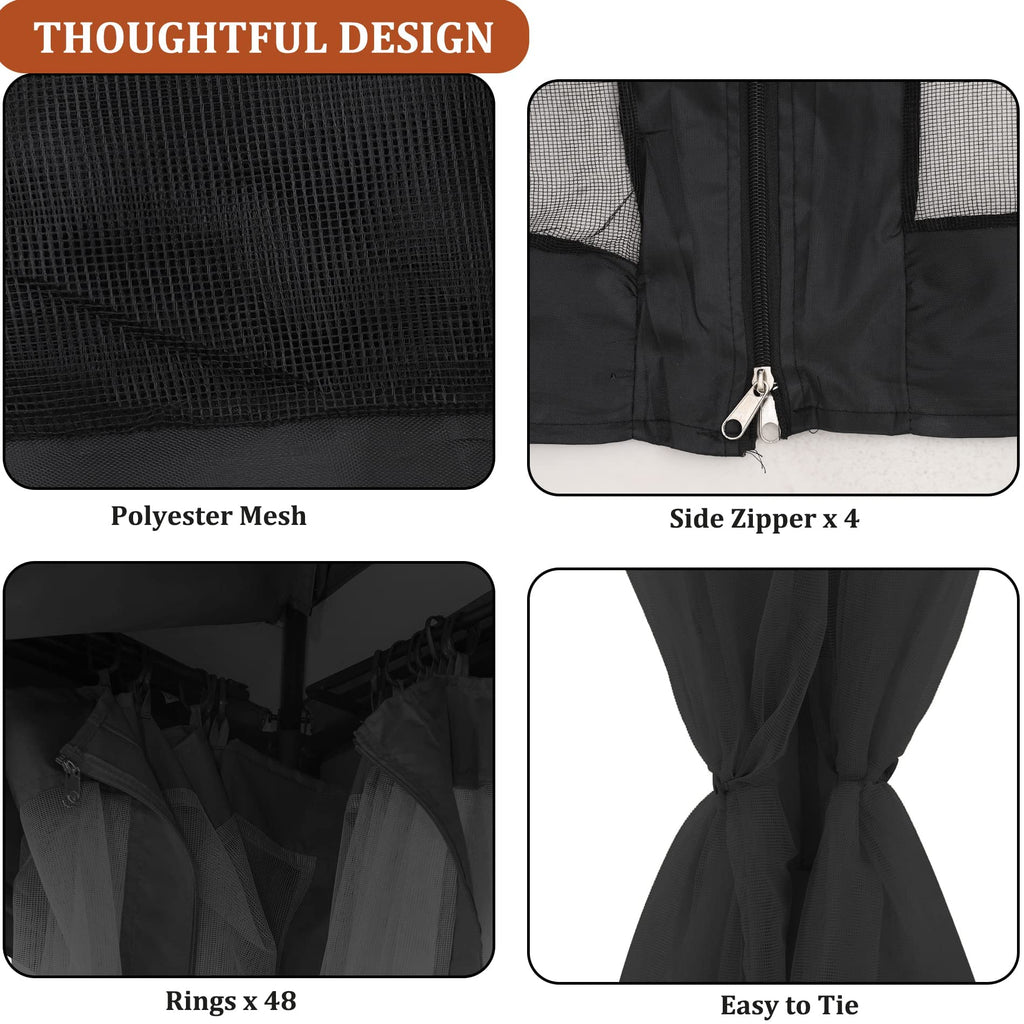 10x12 FT Black Mosquito Netting Z90853