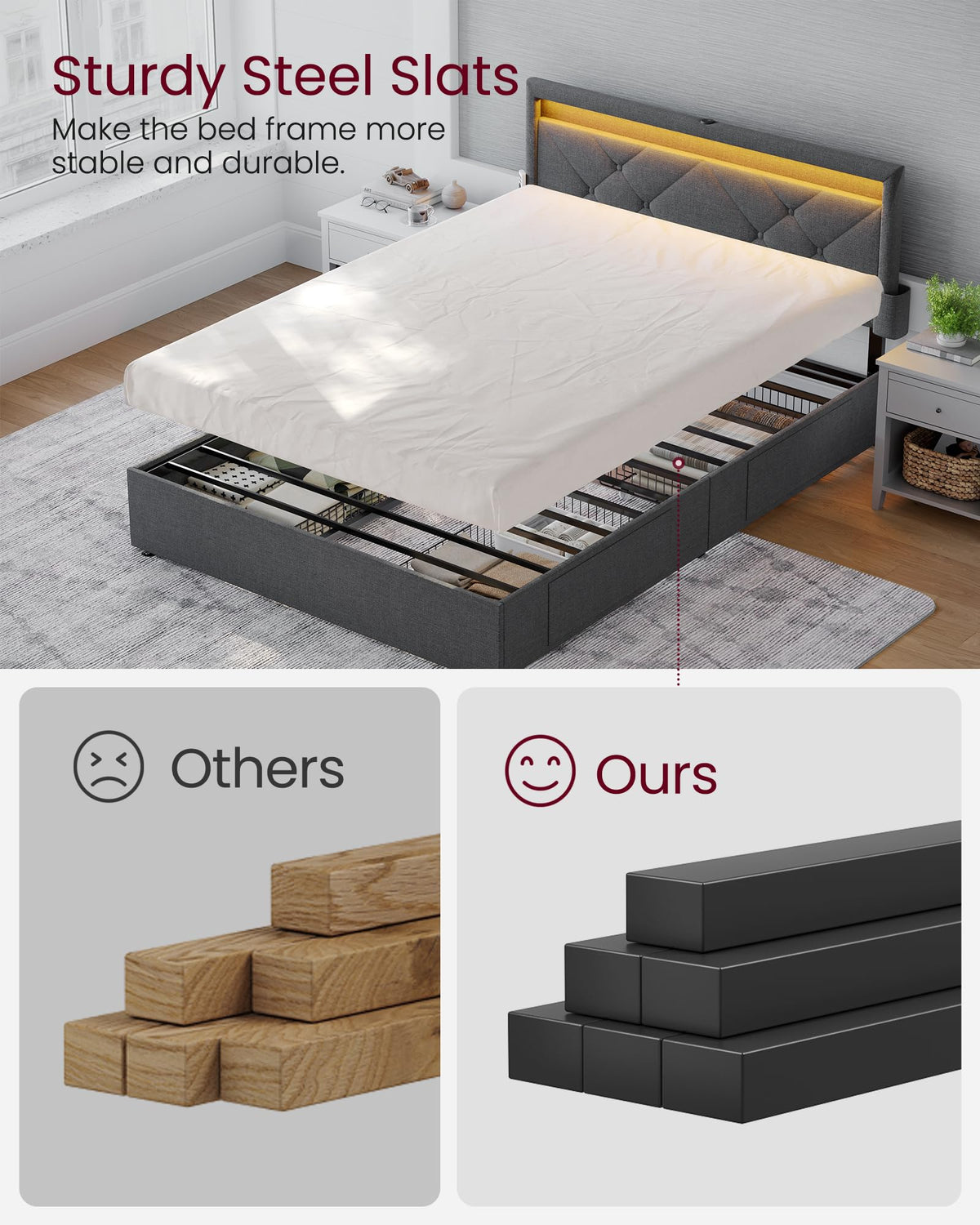 Full Bed Frame with 4 Storage Drawers A20159