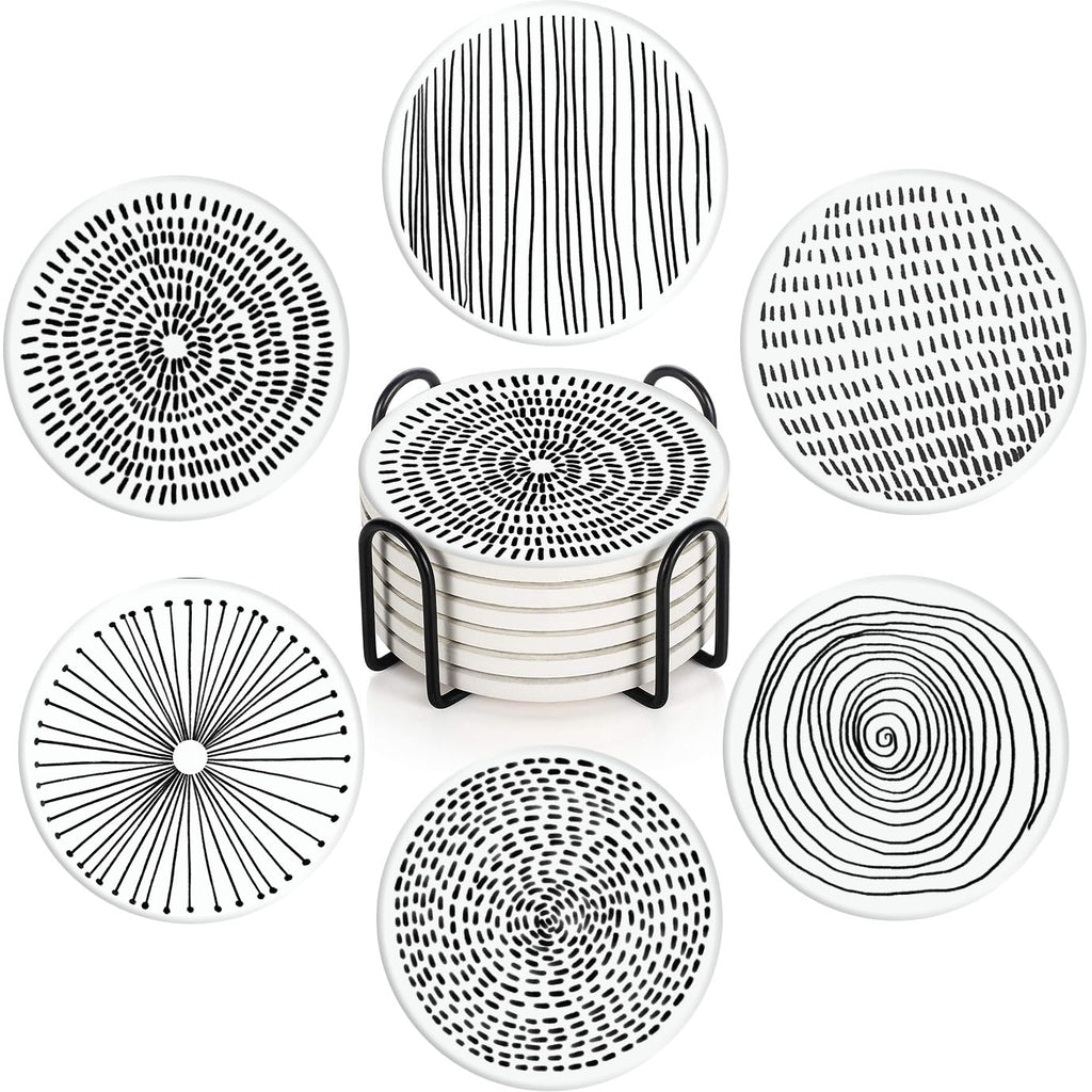 Set of 6 Ceramic Stone Coasters S107155