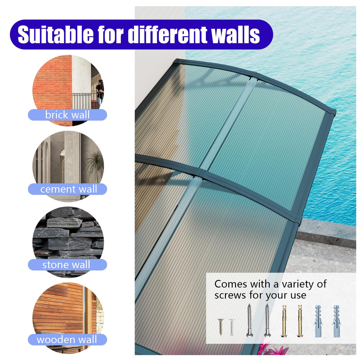 32x48'' Polycarbonate Door Awning B4735