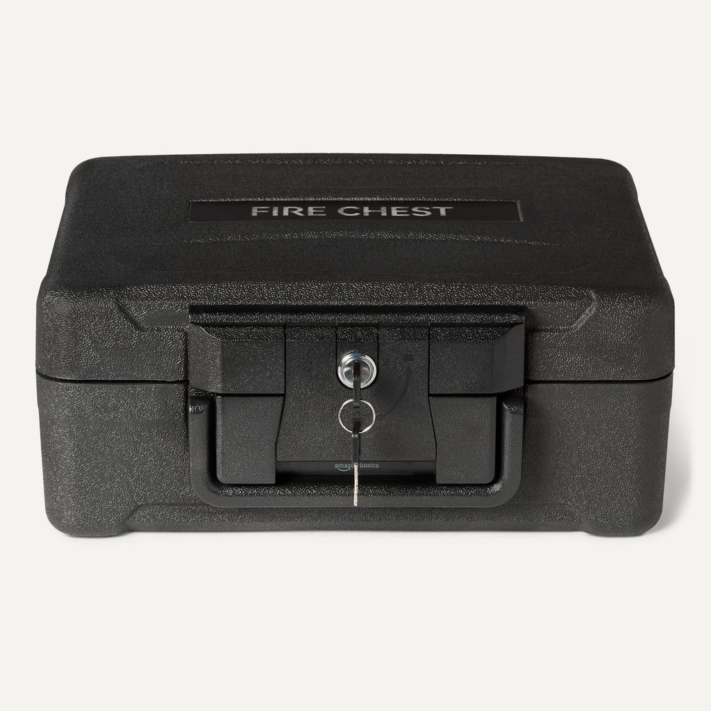 Fire-Resistant Waterproof Fire Chest with Mechanical Key, 0.22 cu. ft, Black D6868