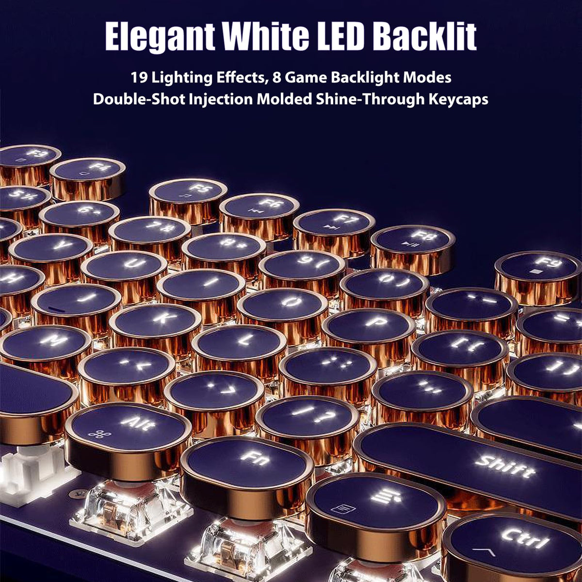 White LED Backlit Mechanical Gaming Keyboard B247536