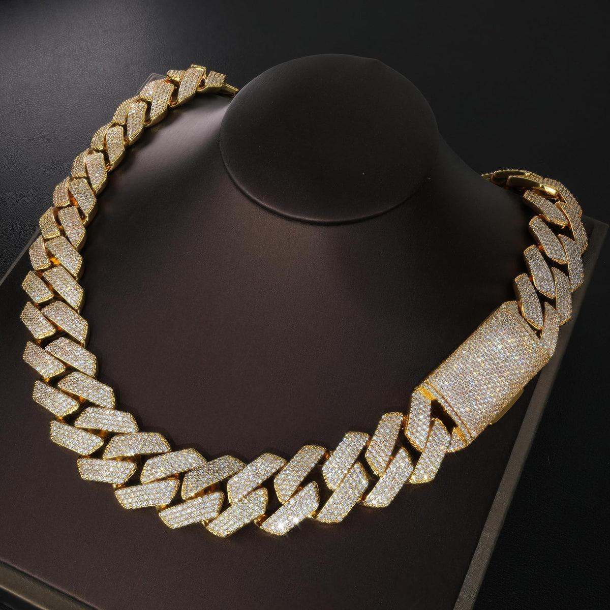 Miami Cuban Link Chain with 5A CZ 18K Gold Plated W332