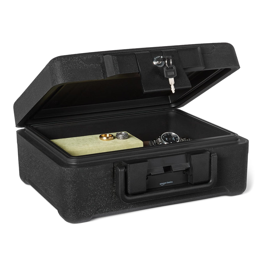 Fire-Resistant Waterproof Fire Chest with Mechanical Key, 0.22 cu. ft, Black D6868