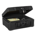Fire-Resistant Waterproof Fire Chest with Mechanical Key, 0.22 cu. ft, Black D6868