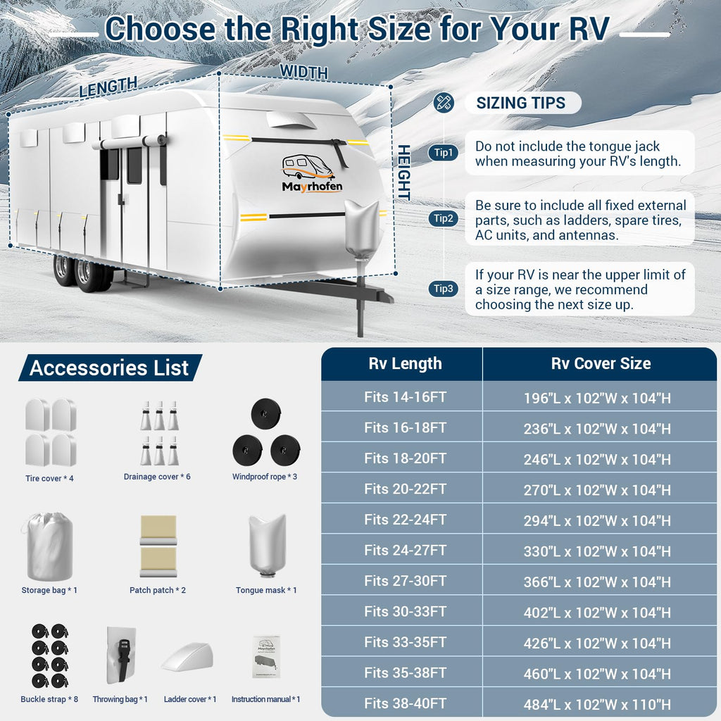 600D Oxford Fabric 30-33ft Travel Trailer Cover E411646