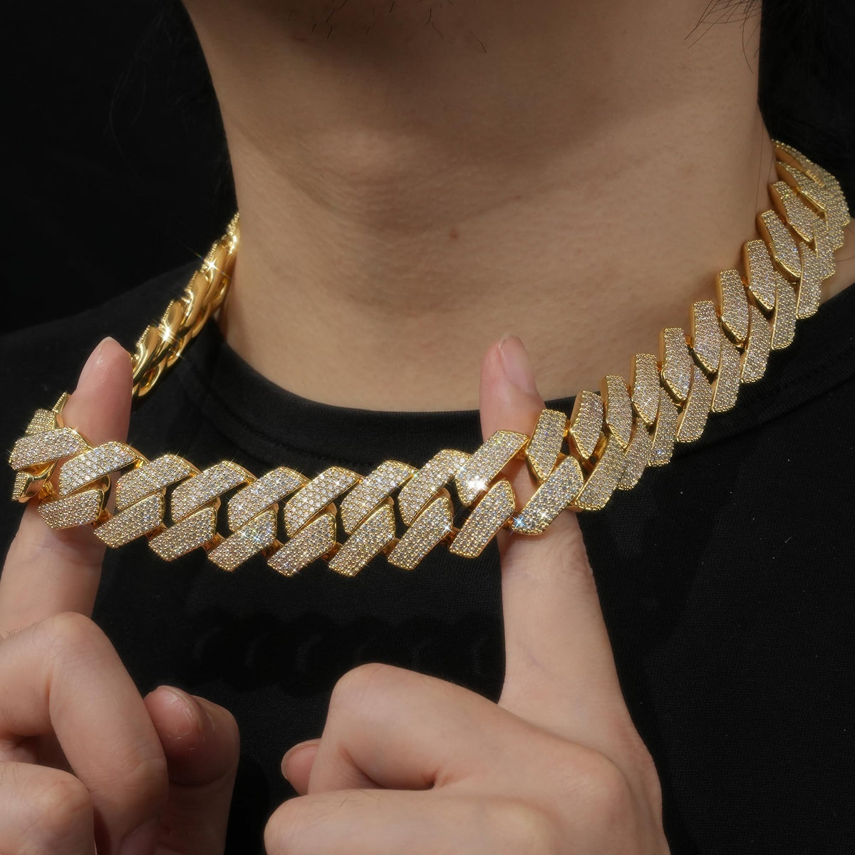 Miami Cuban Link Chain with 5A CZ 18K Gold Plated W332