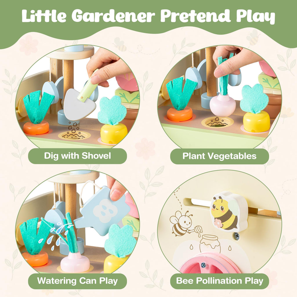 Wooden Baby Walker, 10-in-1 Activity Center Toys, Green T649