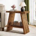 Solid Wood 2-Tier Narrow End Table L15926