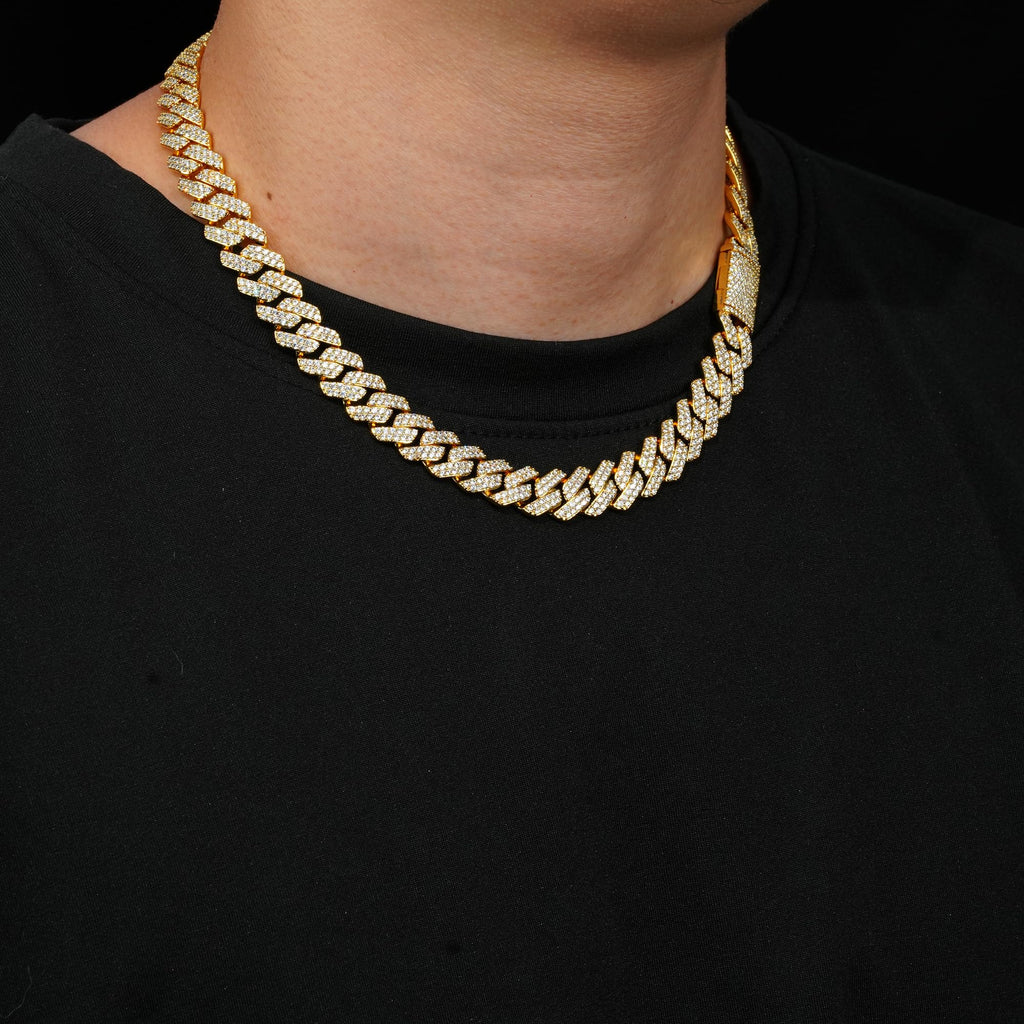 Miami Cuban Link Chain with 5A CZ 18K Gold Plated W332