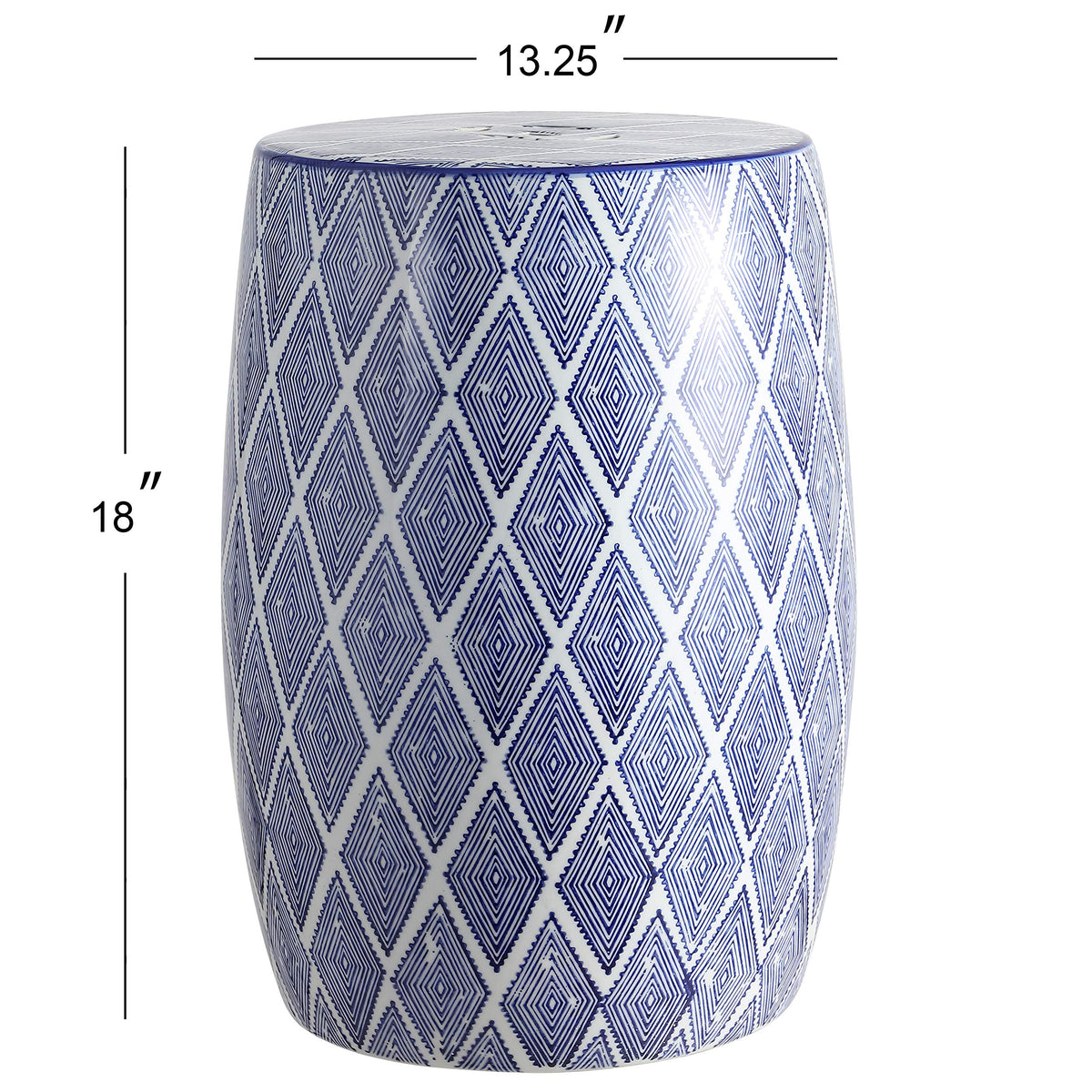 Blue White Ceramic Garden Stool X4643