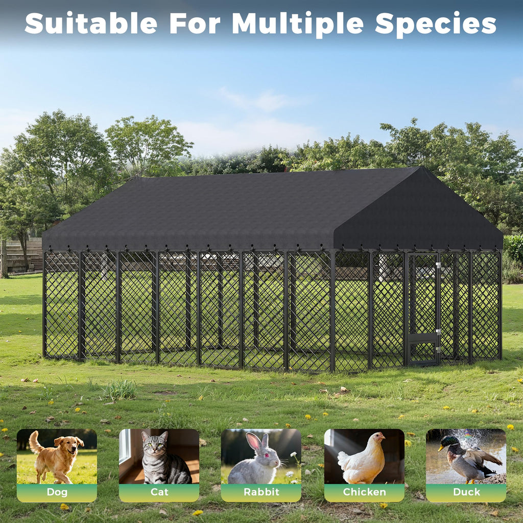 10x14×6.4 FT Heavy Duty Dog Kennel R972