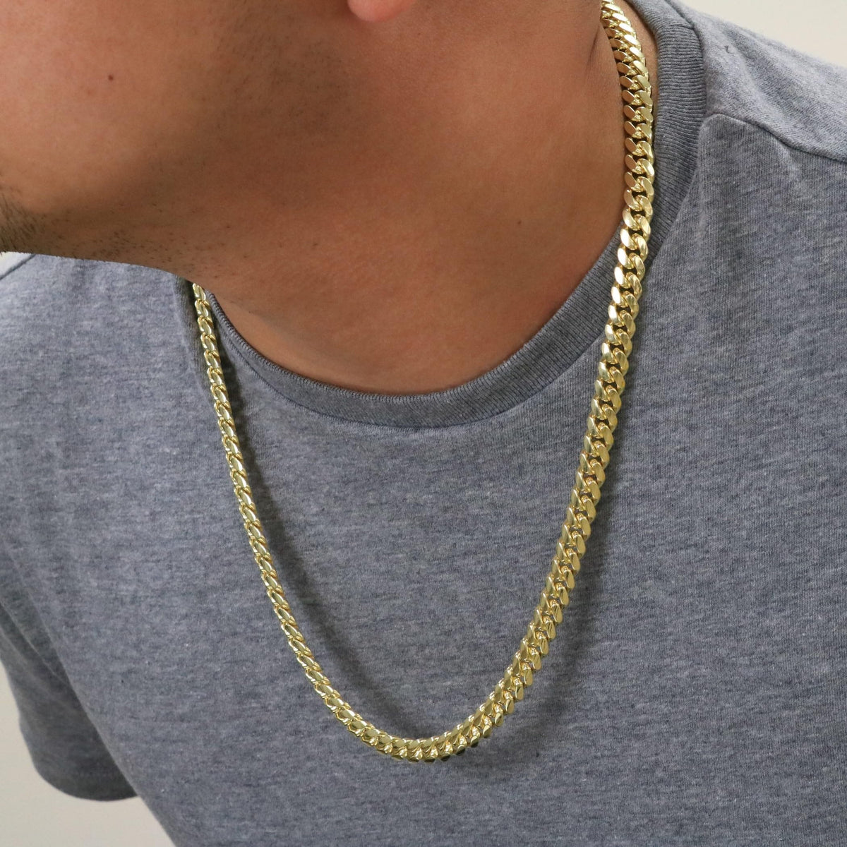 14k Yellow Gold Cuban Link Chain Necklace J4051