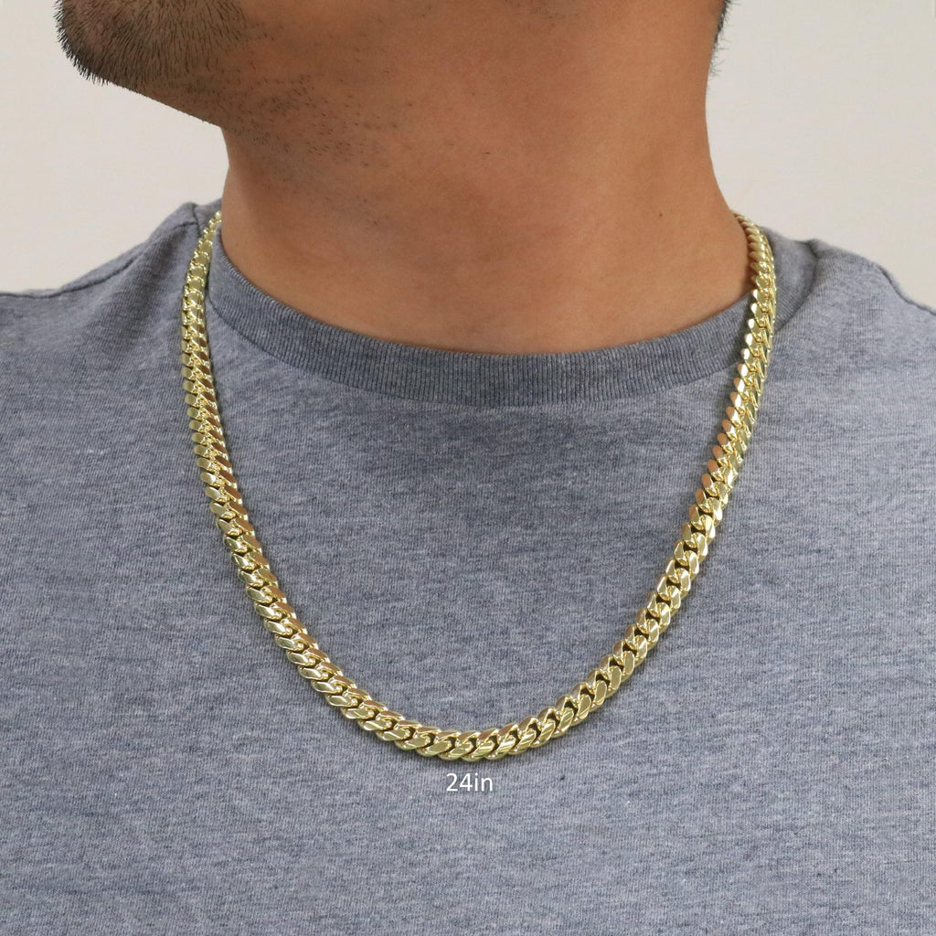 14k Yellow Gold Cuban Link Chain Necklace J4051