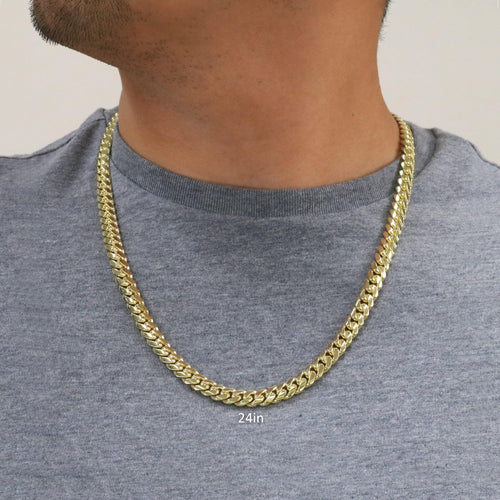 14k Yellow Gold Cuban Link Chain Necklace J4051