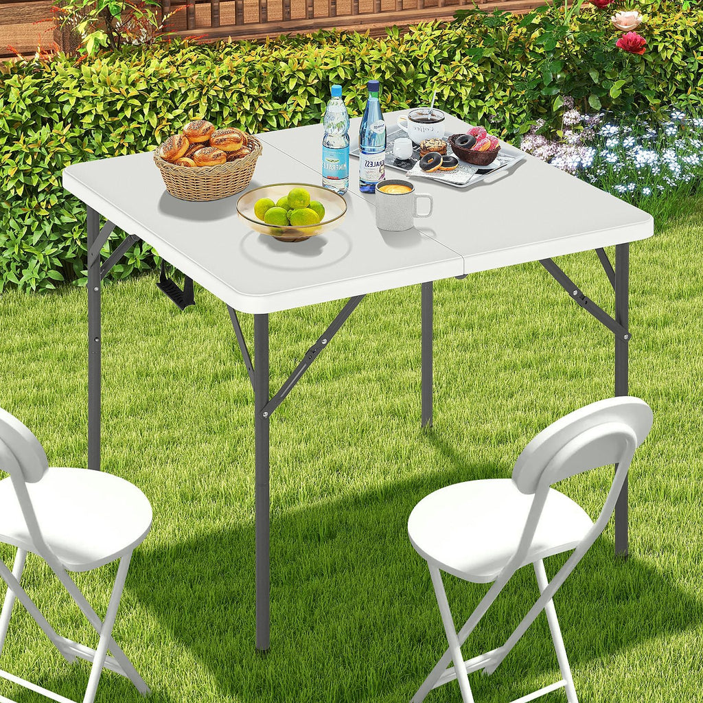 34" Square Plastic Folding Card Table with Carrying Handle N231