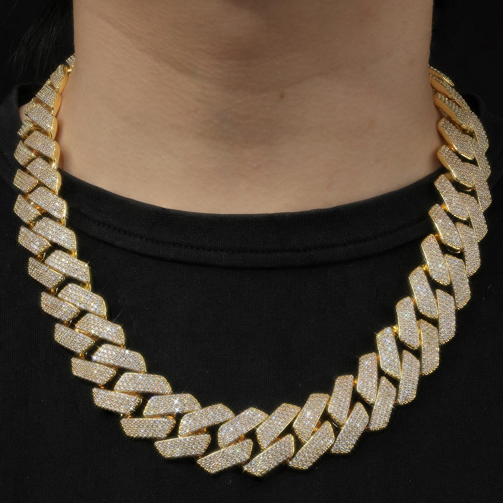 Miami Cuban Link Chain with 5A CZ 18K Gold Plated W332
